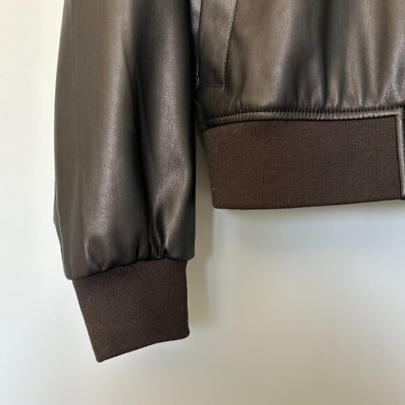 NWOT GAP Vegan Leather Bomber Jacket - Medium | Black - Picture 2 of 4